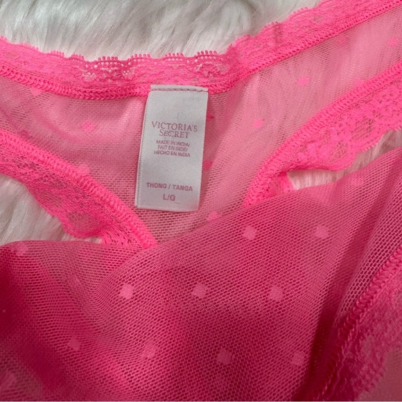 Rare Vintage Victorias Secret Neon Pink Mesh Thong - Picture 4 of 7